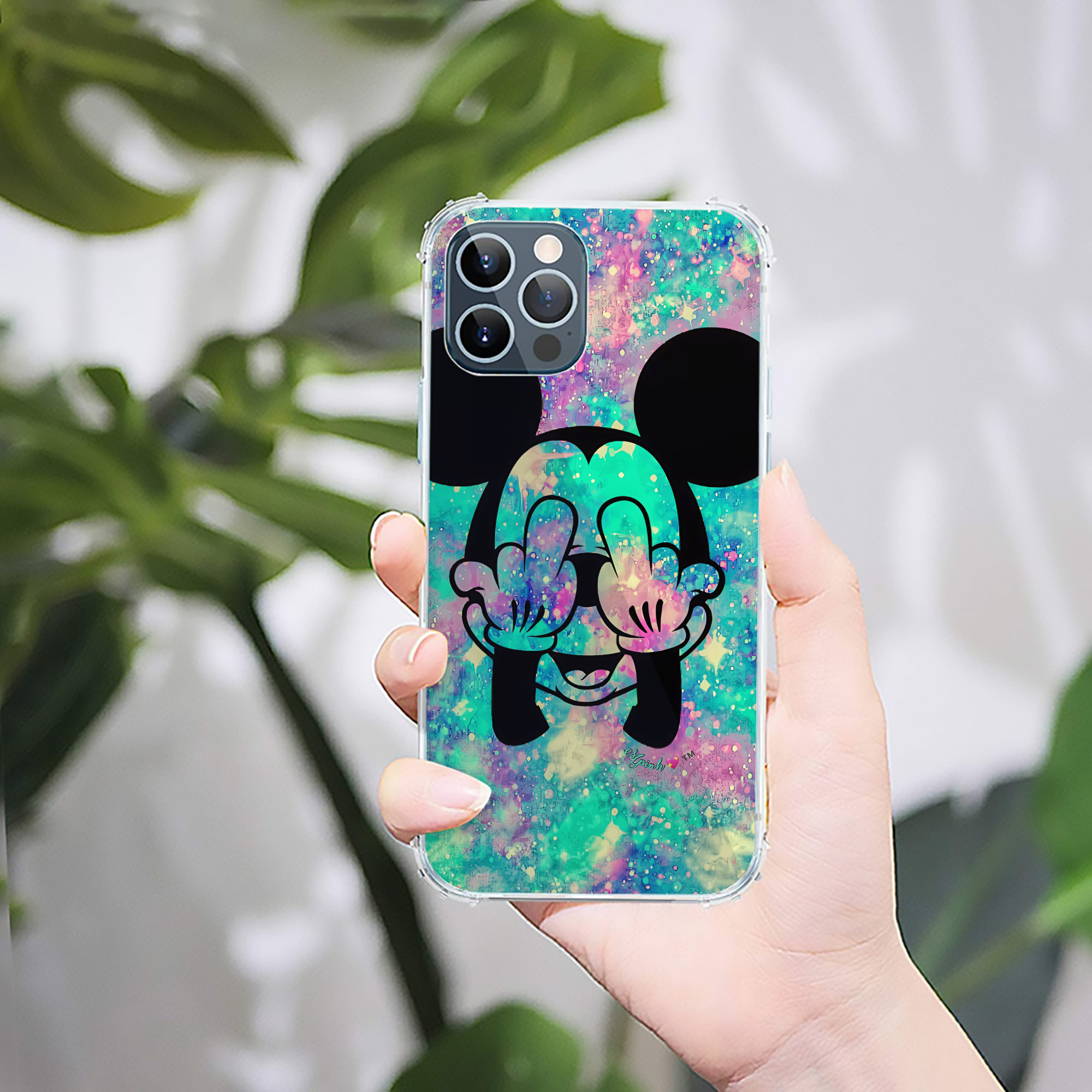 （画像用） ミッキーマウス Mickey Mouse 【iPhone 12シリーズ対応】透明スマホケース（クリアソフトケース）